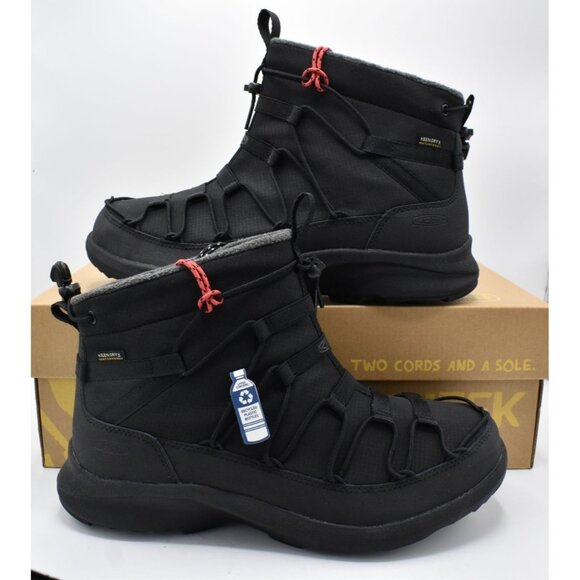 Keen Mens Size 10 Uneek SNK Chukka Triple Black Waterproof Boots Shoes - Picture 12 of 15
